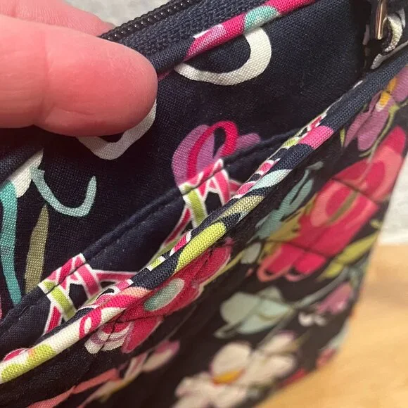 Vera Bradley Navy Blue and Pink Floral Mini Hipster Bag - Picture 8 of 10